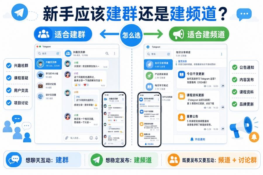 电报群和 Telegram 频道有什么区别?新手该选哪个? 配图 2