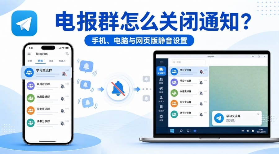 电报群怎么关闭通知？消息太多时这样设置 第 1 张正文图