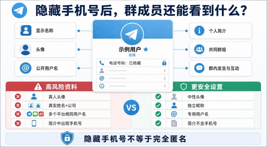 电报群会暴露手机号吗？Telegram 隐私设置与隐藏号码方法 第 2 张正文图