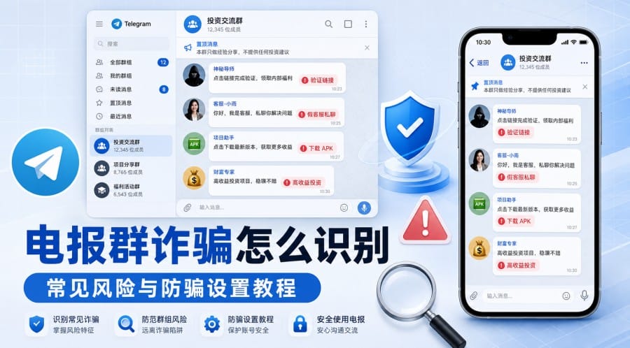 电报群诈骗怎么识别?常见问题和防骗设置教程