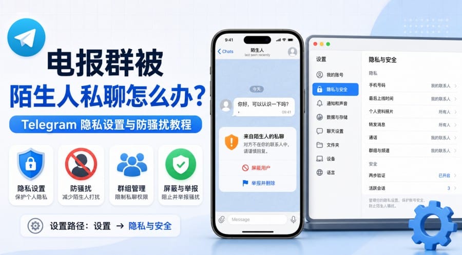电报群被陌生人私聊怎么办