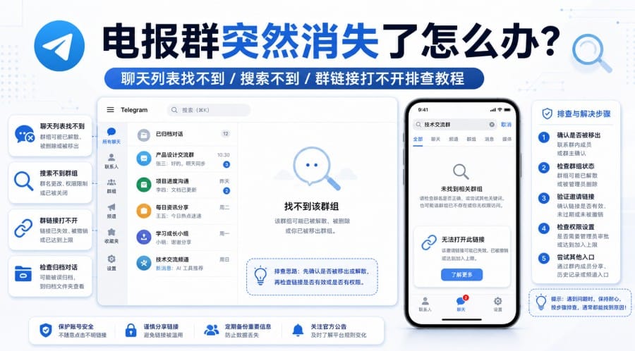 电报群突然消失找不到怎么办?