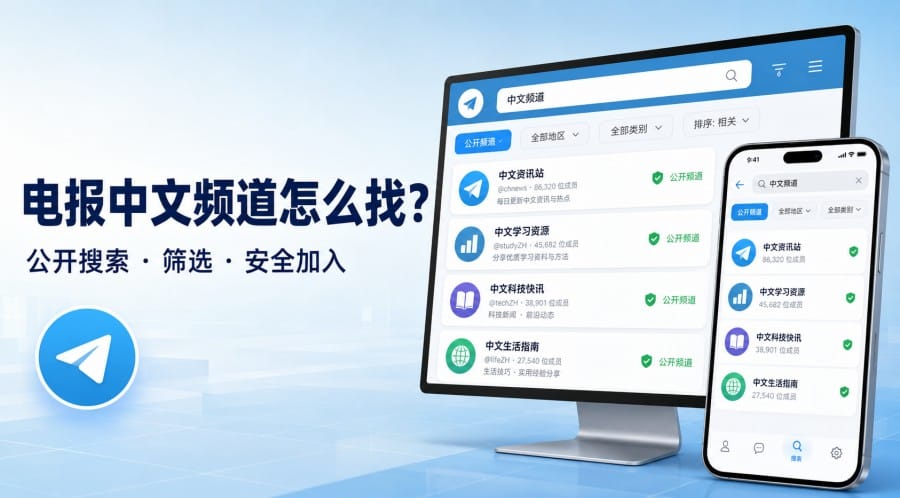 电报中文频道在哪里找. - 博客封面图
